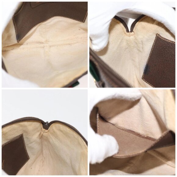 GUCCI GG Supreme Web Sherry Line Bag PVC Beige Gold 904 02 047 Auth 142653 - Picture 15 of 16